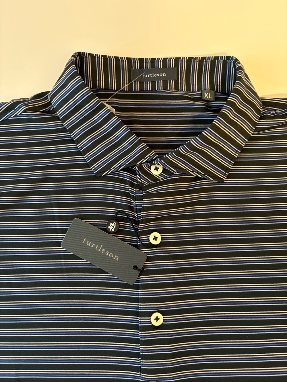 NWT turtleson Rory Striped Performance Polo Golf Stretchy